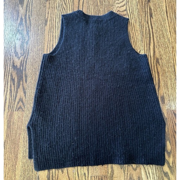 J Crew Womens Merino Wool Cotton Blend Knit Sweater Vest Size Small Black Tank - Picture 7 of 7